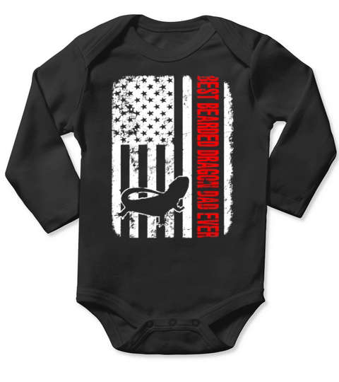 Best Bearded Dragon Dad Ever American Flag Long Sleeve Baby One-Piece