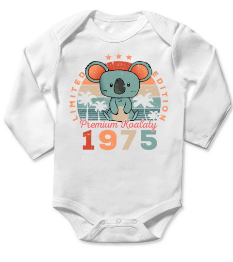 Birth Year 1975 Birthday Gift Koala Bear Koalas Long Sleeve Baby One-Piece