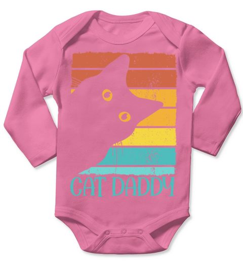 Cat Daddy Vintage Eighties Style Cat Gift Best Long Sleeve Baby One-Piece