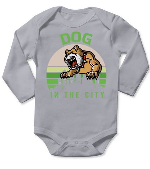 Dog in the city tshirt Long Sleeve Baby One-Piece