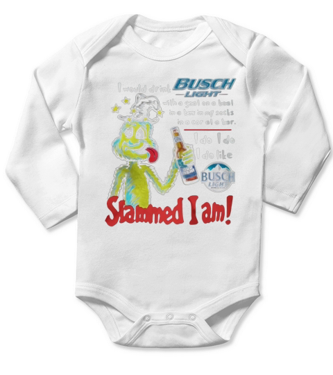 Dr Seuss slammed I am I would drink Busch Light with a goat on a boat Long Sleeve Baby One-Piece