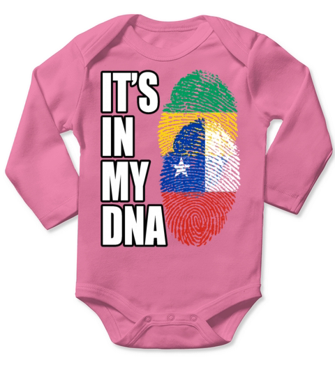 Gambian And Chilean Mix Heritage DNA Flag Long Sleeve Baby One-Piece