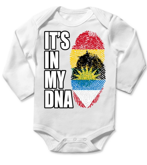 Ghanaian And Antiguan Mix Heritage DNA Flag Long Sleeve Baby One-Piece