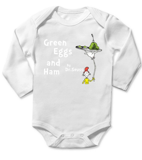 Green eggs and ham by dr seuss Long Sleeve Baby One-Piece