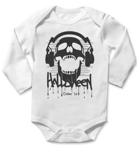 Happy Halloween party time - funny saying Long Sleeve Baby One-Piece