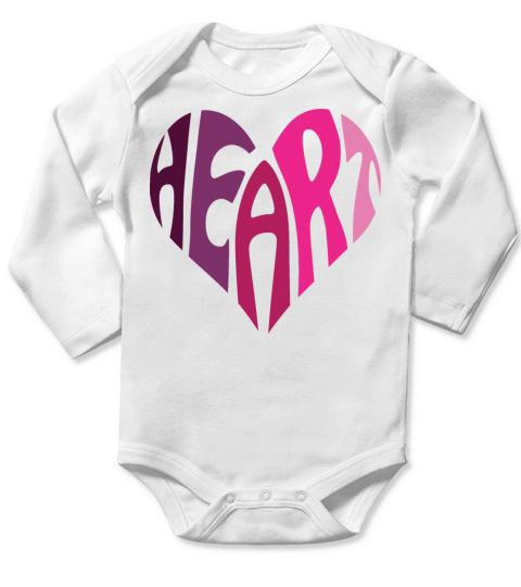 heart Long Sleeve Baby One-Piece