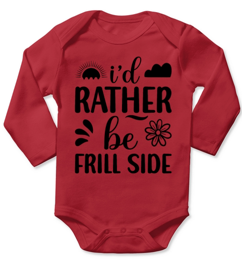 I d Rather Be Frill Side Long Sleeve Baby One-Piece