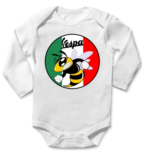 ITALIA VESPA SCOOTER T SHIRT Long Sleeve Baby One-Piece