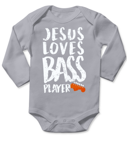 Jesus Loves Bass Players Funny Guitar Bass Long Sleeve Baby One-Piece