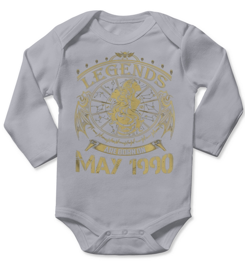 Legends are born on May 1990 Long Sleeve Baby One-Piece