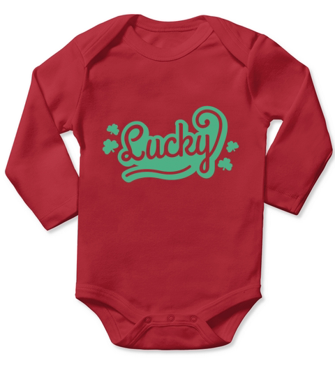 Lucky Cut Out Cute Quote Long Sleeve Baby One-Piece