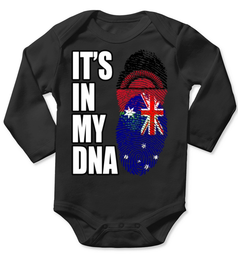 Malawian And Australian Mix Heritage DNA Flag Long Sleeve Baby One-Piece