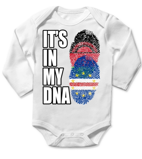 Malawian And Cabo Verdean Mix Heritage DNA Flag Long Sleeve Baby One-Piece