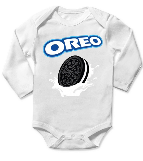 Oreo Logo with dunk Long Sleeve Baby One-Piece