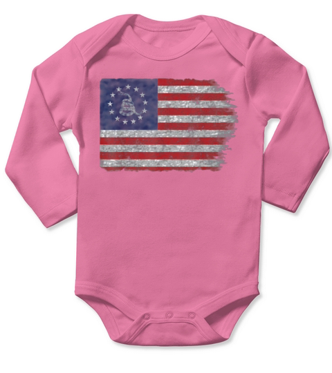 Patriotic Politically Incorrect Betsy Ross Flag 1776 Gadsden Snake shirt Long Sleeve Baby One-Piece