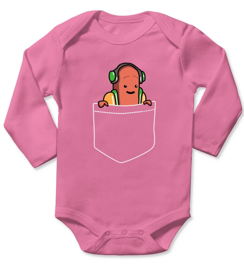 Pocket Hot Dog T-Shirt - Dancing HotDog Filter Meme Long Sleeve Baby One-Piece