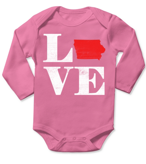 Proud America State Land Map Love Iowa Long Sleeve Baby One-Piece