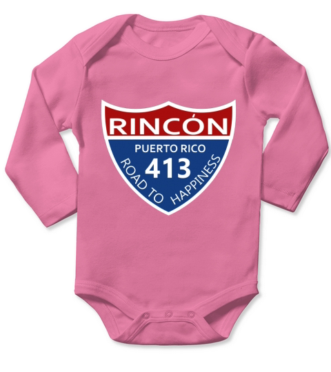 Puerto Rico Rincon 413 Road to Happiness T-Shirt Long Sleeve Baby One-Piece