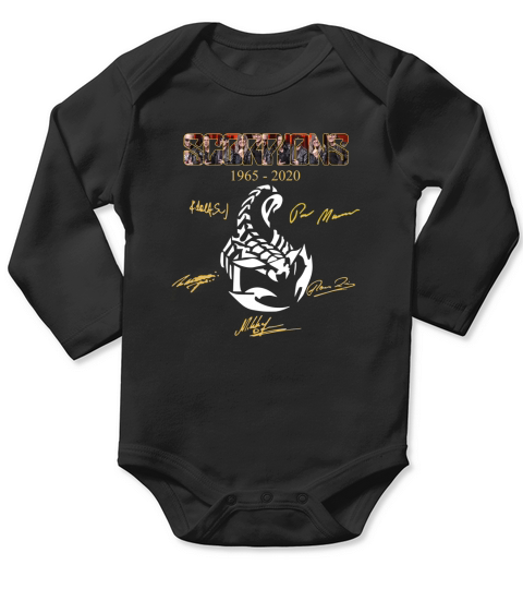 Scorpions Rock Band 1965 2020 Signatures Long Sleeve Baby One-Piece