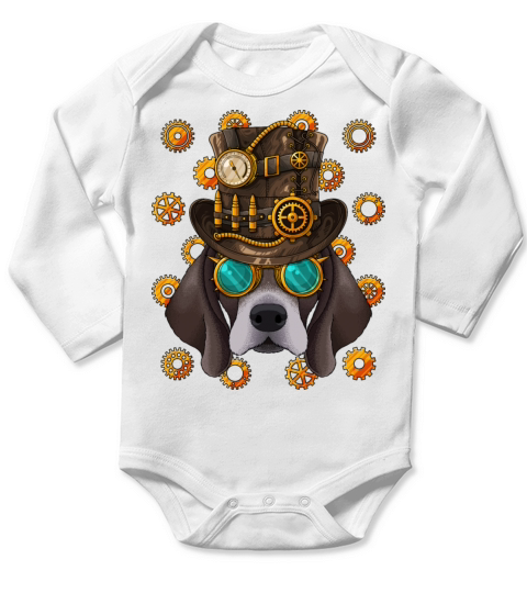 Steampunk Pointer Medieval Victorian Steam Powered Long Sleeve Baby One-Piece
