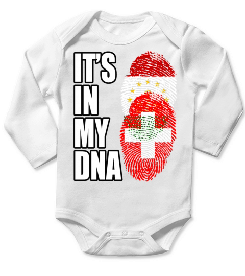 Tajikistani And Switzerland Vintage Heritage DNA F Long Sleeve Baby One-Piece