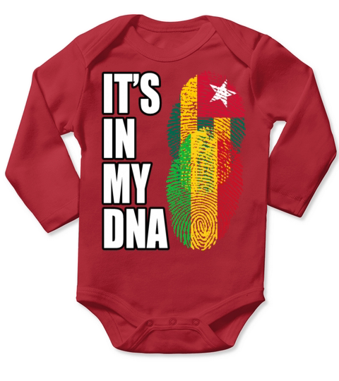 Togolese And Malian Mix Heritage DNA Flag Long Sleeve Baby One-Piece