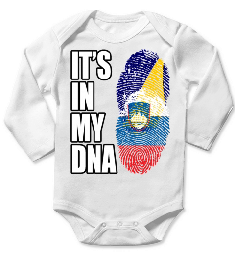 Tokelauan And Slovenian Mix Heritage DNA Flag Long Sleeve Baby One-Piece