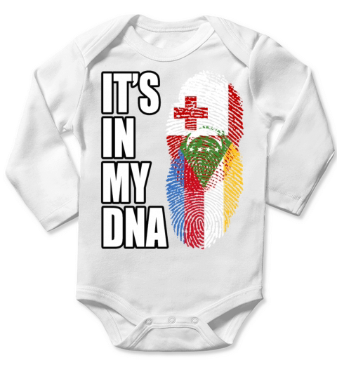 Tongan And Comoran Mix Heritage DNA Flag Long Sleeve Baby One-Piece