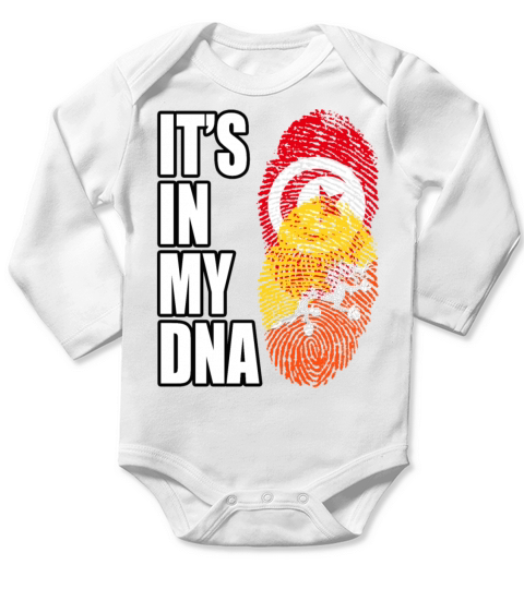 Tunisian And Bhutanese Mix Heritage DNA Flag Long Sleeve Baby One-Piece