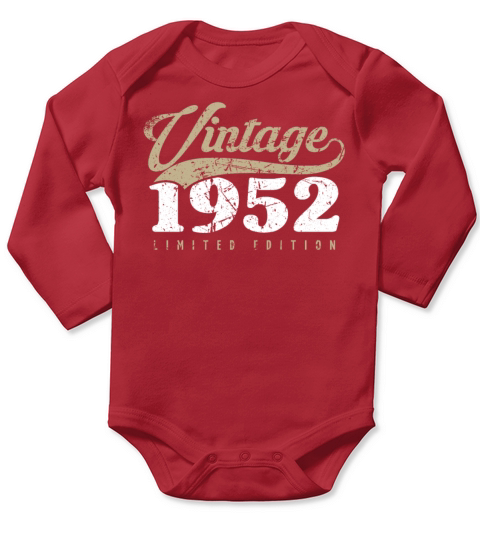 Vintage 1952 70th Birthday 70 Years Long Sleeve Baby One-Piece