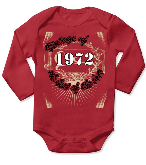 Vintage 1972 Birthday Saying Retro 50 Years Long Sleeve Baby One-Piece