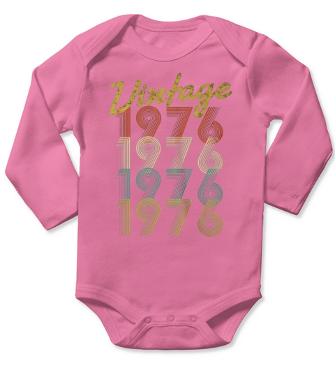 Vintage 1976 T-Shirt Retro Colors 42nd Birthday Gift Shirt Long Sleeve Baby One-Piece