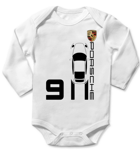 Vintage 911 Porsche Sports Car Long Sleeve Baby One-Piece