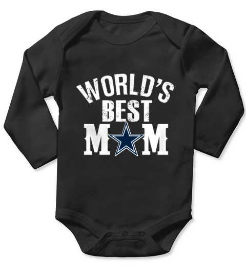 Worlds Best MOM Cowboys fans Long Sleeve Baby One-Piece