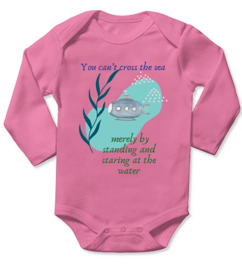 You Can t Cross The Sea Love Smart Life Family Par Long Sleeve Baby One-Piece