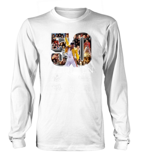 50 years of Queen 1970 2020 signatures Freddie Mercury Brian May shirt Long sleeved Unisex