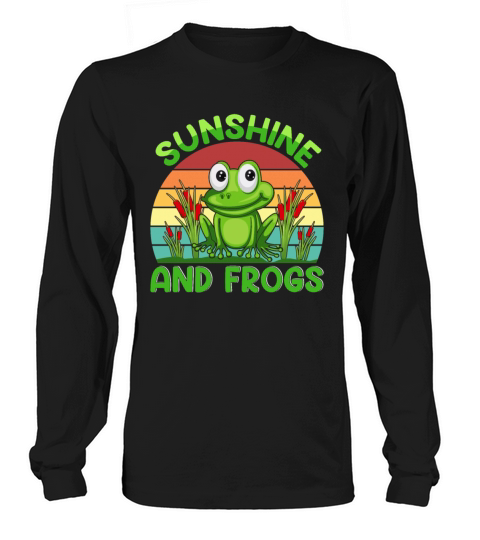 Retro Vintage Style Sunshine and Frogs Long sleeved Unisex