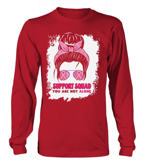 Support Squad Breast Cancer Awareness Ribbon Pink Long sleeved Unisex