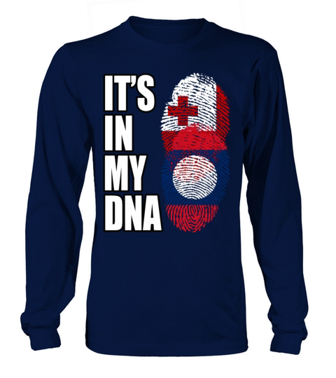 Tongan And Laotian Mix Heritage DNA Flag Long sleeved Unisex