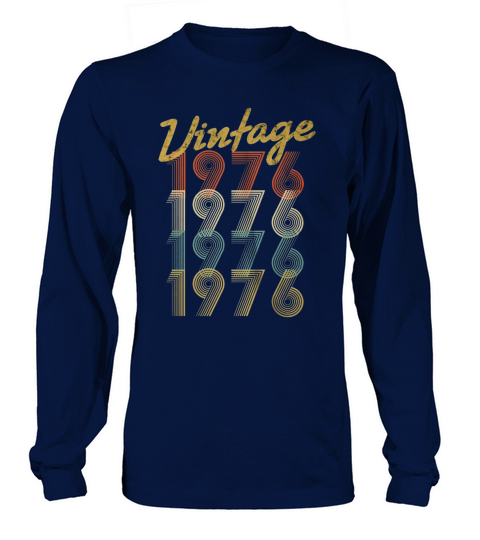 Vintage 1976 T-Shirt Retro Colors 42nd Birthday Gift Shirt Long sleeved Unisex
