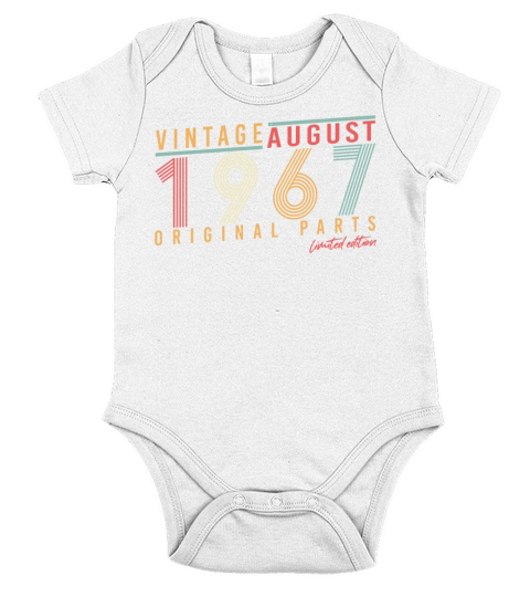 1967 August Vintage Short Sleeve Baby One-Piece