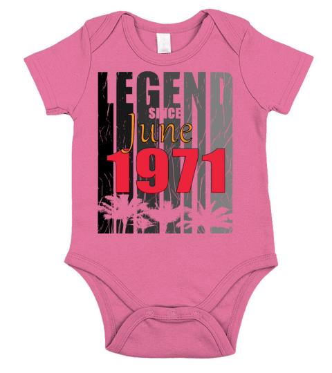 1971 vintage born in June gift Short Sleeve Baby One-Piece
