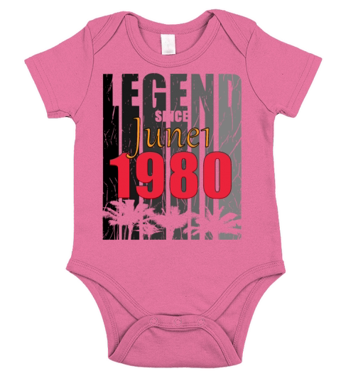 1980 vintage born in June gift Short Sleeve Baby One-Piece