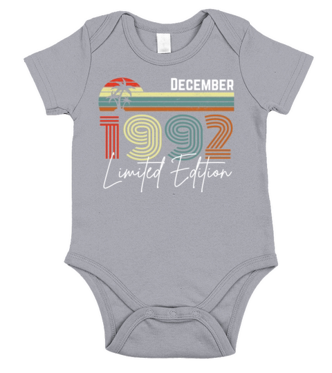 30 Years December 1992 Vintage Limited Edition Short Sleeve Baby One-Piece