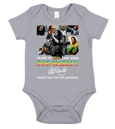 75 years of Bob Marley 1945 2020 thank you for the memories Signature shirt Short Sleeve Baby One-Piece