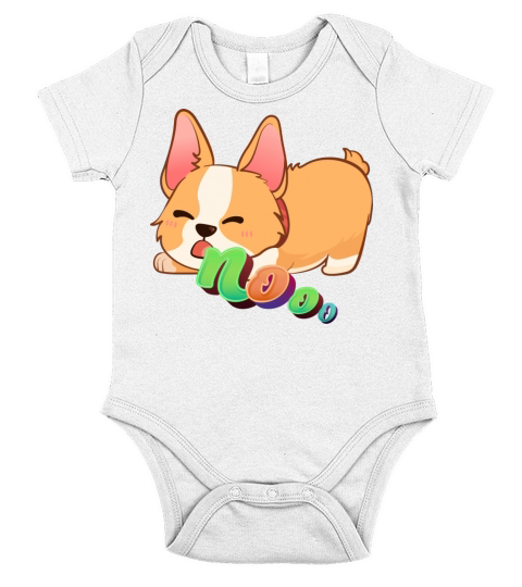 Angry Corgi Dog Shouting Nooo Short Sleeve Baby One-Piece