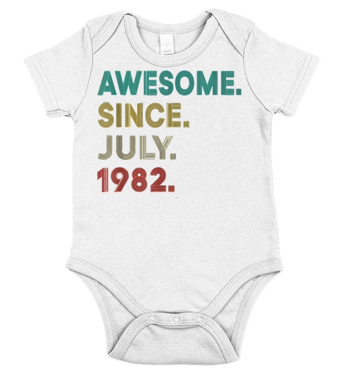 Awesome Since July 1982 Vintage 40th Birthday Tee Short Sleeve Baby One-Piece