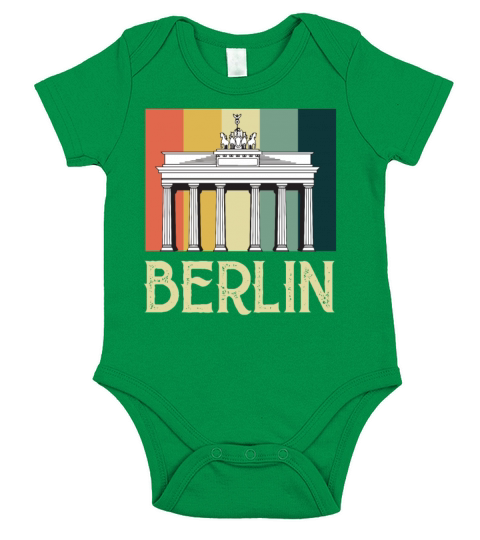 Berlin Vintage Brandenburg Gate Germany Short Sleeve Baby One-Piece