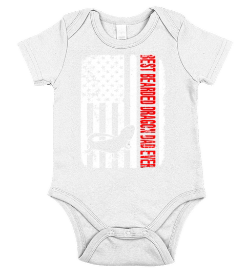 Best Bearded Dragon Dad Ever American Flag Short Sleeve Baby One-Piece