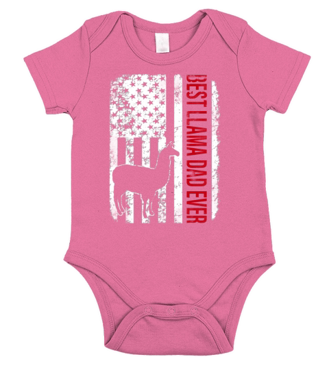 Best Llama Dad Ever American Flag shirt Short Sleeve Baby One-Piece